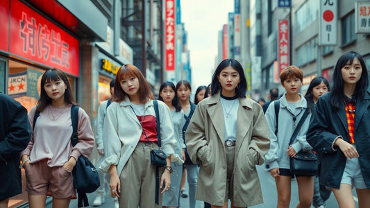 Tokyo street style with young adults in trendy Japanese fashion