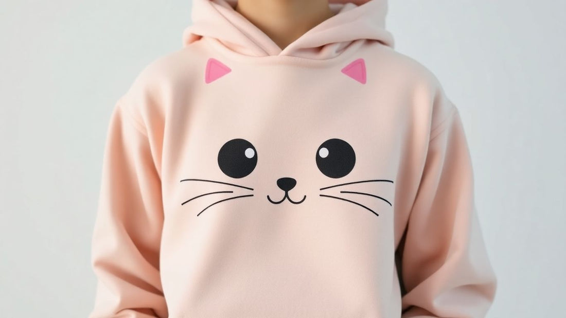 Cute Japan cat hoodie with playful cat design.