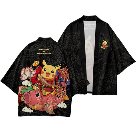 Anime Pikachu Design Art Kimono Unisex Oversized | Zewearsy Store Anime Pikachu Design Art Kimono Unisex Oversized | Zewearsy Store