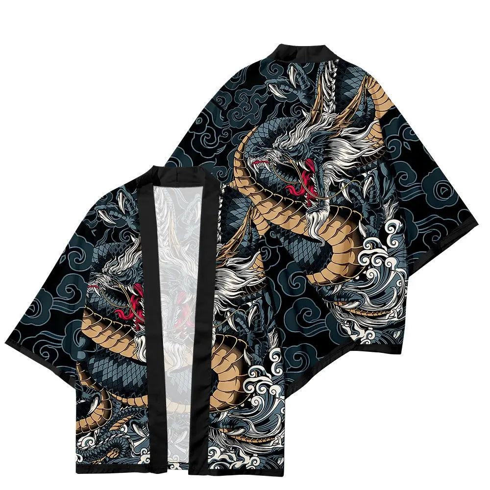Japanese Dragon Kimono - Unisex Graphic Art - Zewearsy