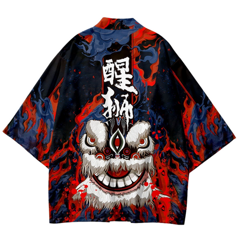 Lion Dance Art Kimono's Unisex | Japan Apparel Lion Dance Art Kimono's Unisex | Japan Apparel