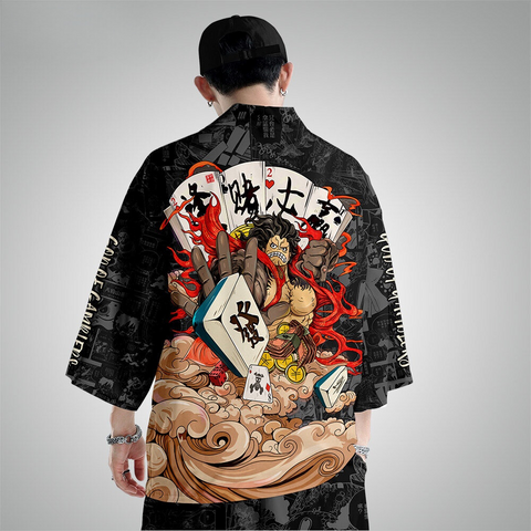 Japanese Anime One Piece Luffy Kimono Harajuku Streetwear Design | Japan Apparel Japanese Anime One Piece Luffy Kimono Harajuku Streetwear Design | Japan Apparel