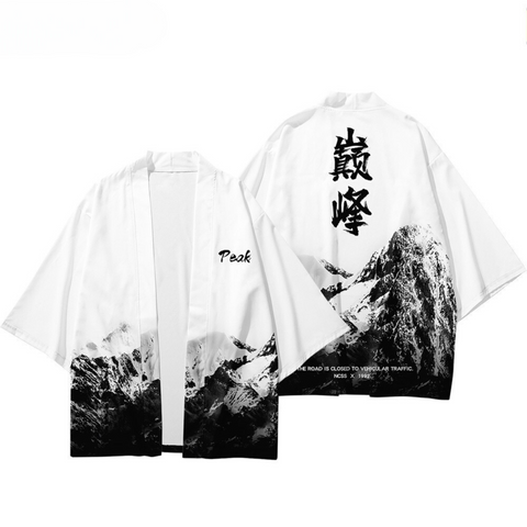 Japan Art Mountain Kanji Kimono - Unisex Oversized | Zewearsy Store Japan Art Mountain Kanji Kimono - Unisex Oversized | Zewearsy Store