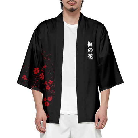 Japanese Kimono with Sakura Graphic Design Unisex | Japan Apparel Japanese Kimono with Sakura Graphic Design Unisex | Japan Apparel