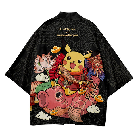 Anime Pikachu Design Art Kimono Unisex Oversized | Zewearsy Store Anime Pikachu Design Art Kimono Unisex Oversized | Zewearsy Store