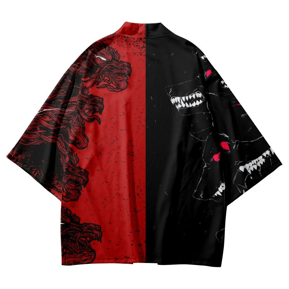 Wolf Harajuku Graphic Design Kimono Unisex Oversized | Japan Apparel
