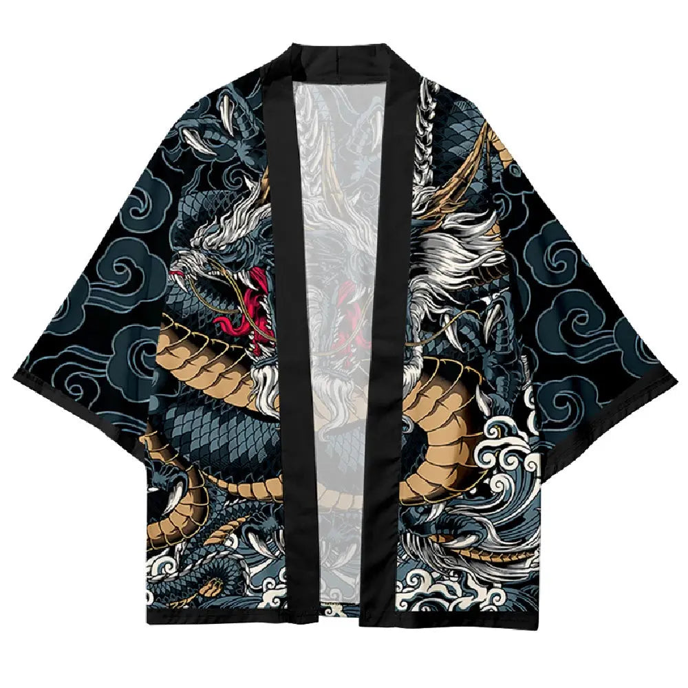 Japanese Dragon Kimono - Unisex Graphic Art - Zewearsy