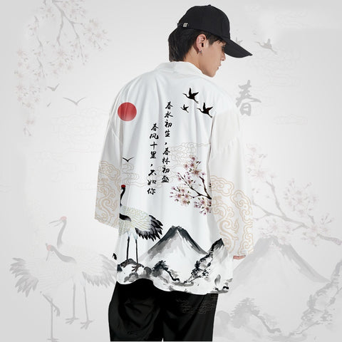 Traditional Japan Graphic Art Kimono Unisex Oversized | Japan Apparel Traditional Japan Graphic Art Kimono Unisex Oversized | Japan Apparel