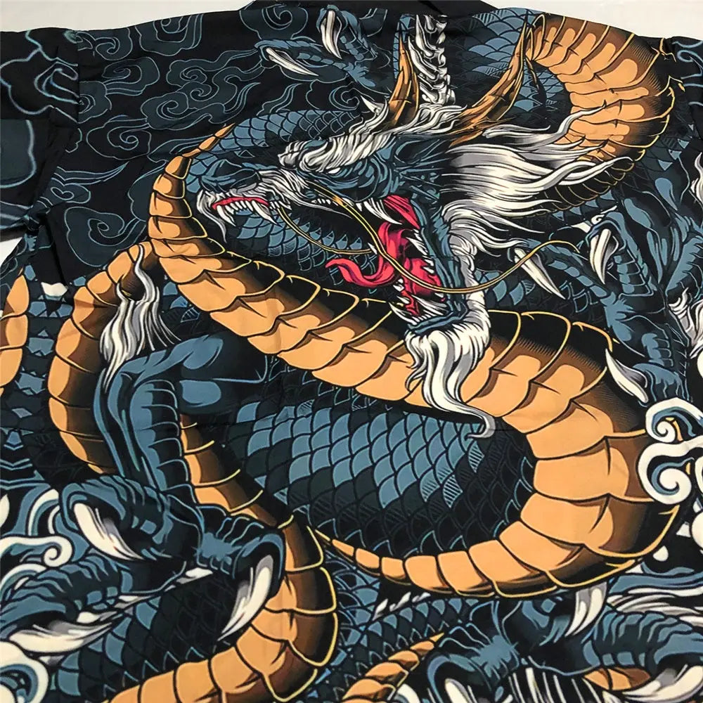 Japanese Dragon Kimono - Unisex Graphic Art - Zewearsy