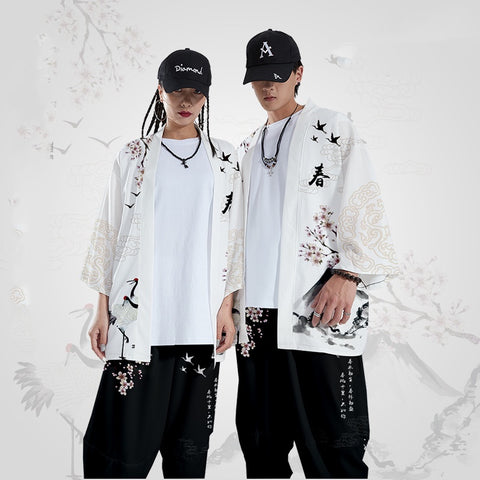 Traditional Japan Graphic Art Kimono Unisex Oversized | Japan Apparel Traditional Japan Graphic Art Kimono Unisex Oversized | Japan Apparel