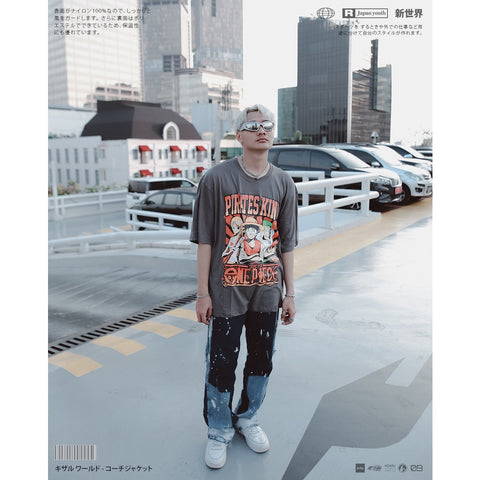 Japan Anime Short Sleeve T Shirt - Vintage Series One Piece PIRATES KING | Japan Apparel | Zewearsy Store Japan Anime Short Sleeve T Shirt - Vintage Series One Piece PIRATES KING | Japan Apparel | Zewearsy Store