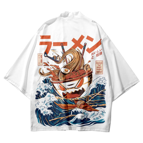 Ramen Art Kimono Short Sleeve Unisex Sublimation | Zewearsy Store Ramen Art Kimono Short Sleeve Unisex Sublimation | Zewearsy Store