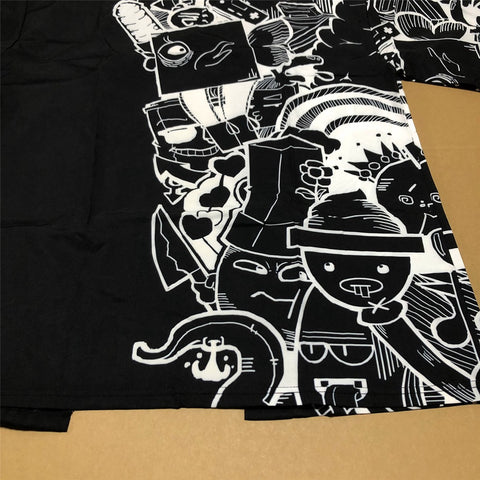 Black White Comic Cartoon Kimono Unisex Oversized | Japan Apparel Black White Comic Cartoon Kimono Unisex Oversized | Japan Apparel