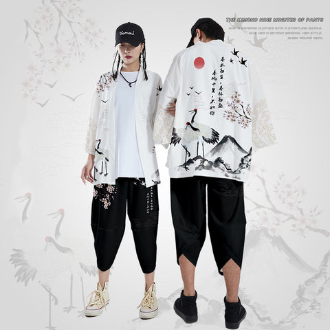Traditional Japan Graphic Art Kimono Unisex Oversized | Japan Apparel Traditional Japan Graphic Art Kimono Unisex Oversized | Japan Apparel