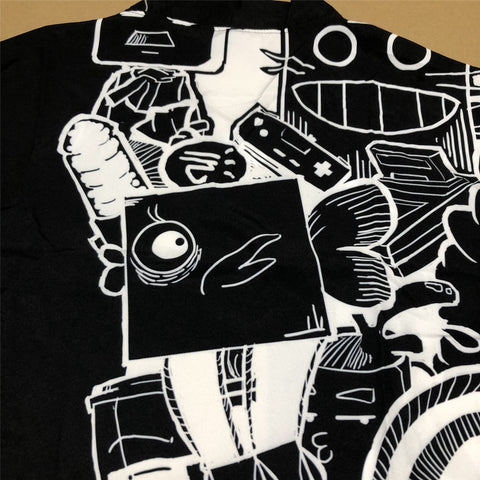 Black White Comic Cartoon Kimono Unisex Oversized | Japan Apparel Black White Comic Cartoon Kimono Unisex Oversized | Japan Apparel