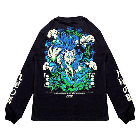 Japanese Long Sleeve T Shirt Origin KITSUNE | Japan Apparel Japanese Long Sleeve T Shirt Origin KITSUNE | Japan Apparel
