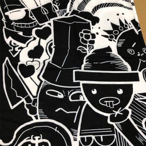 Black White Comic Cartoon Kimono Unisex Oversized | Japan Apparel Black White Comic Cartoon Kimono Unisex Oversized | Japan Apparel
