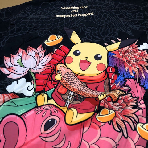 Anime Pikachu Design Art Kimono Unisex Oversized | Zewearsy Store Anime Pikachu Design Art Kimono Unisex Oversized | Zewearsy Store