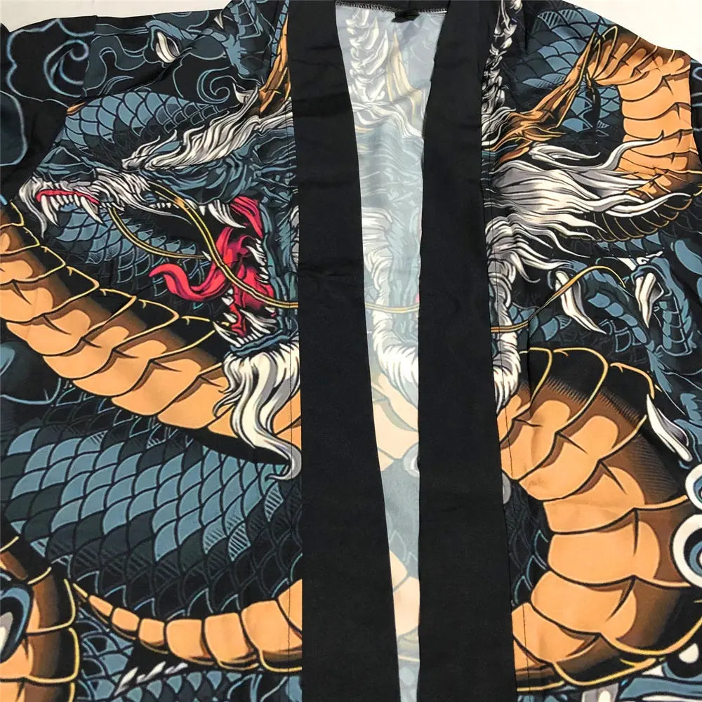 Japanese Dragon Kimono - Unisex Graphic Art - Zewearsy