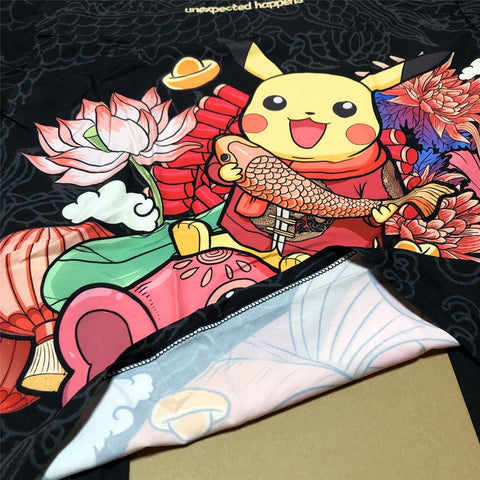 Anime Pikachu Design Art Kimono Unisex Oversized | Zewearsy Store Anime Pikachu Design Art Kimono Unisex Oversized | Zewearsy Store