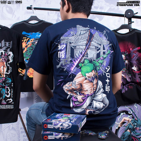 Roronoa Zoro Cyberpunk Seppuku T-Shirt - One Piece Anime Streetwear Roronoa Zoro Cyberpunk Seppuku T-Shirt - One Piece Anime Streetwear
