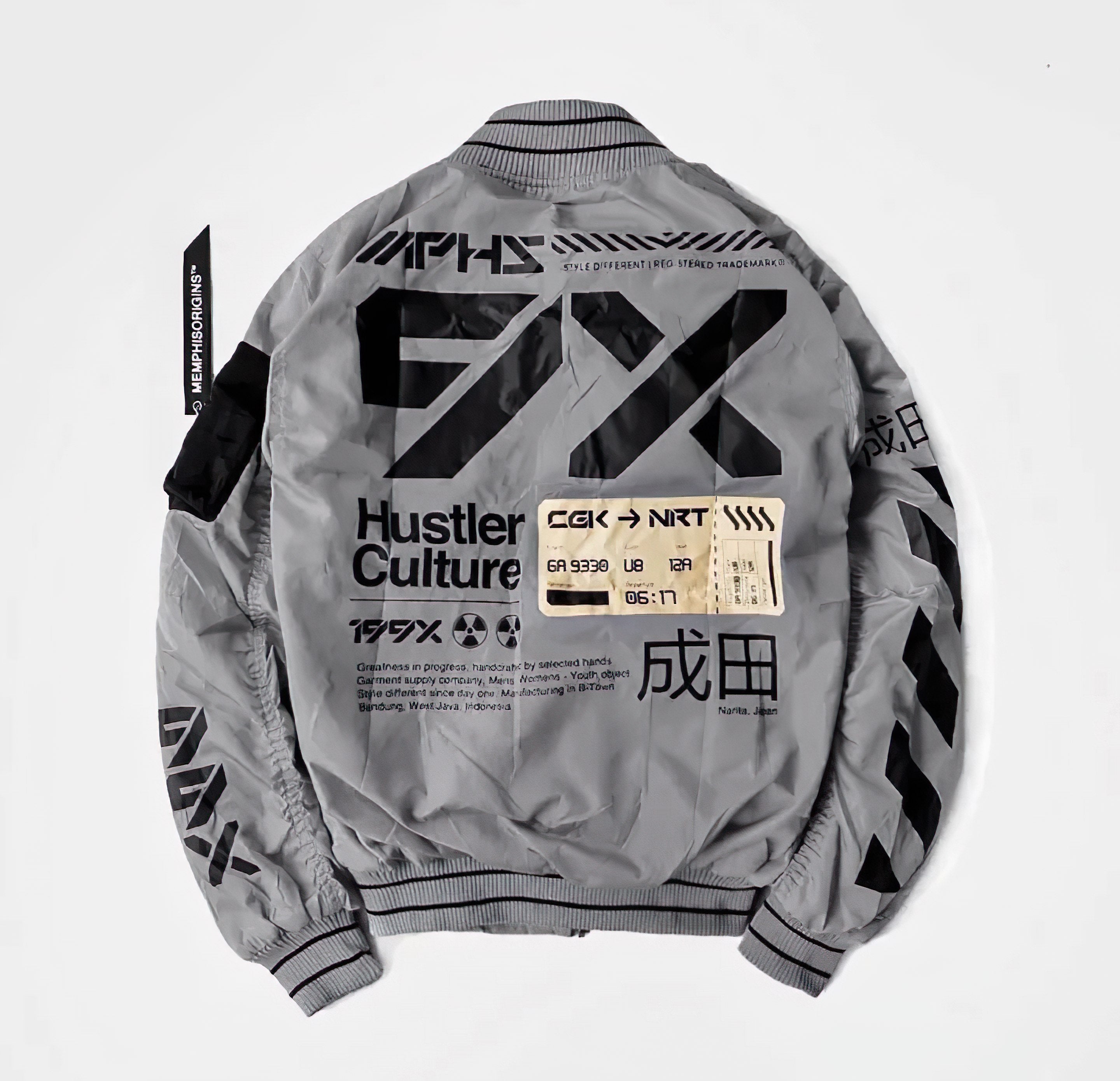 Japanese Bomber Jacket  Cyberpunk with Harajuku Design Mustard - Japan Fashion | Zewearsy Store