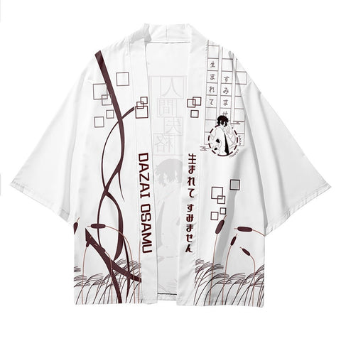 Anime HUMAN LOST White Kimono Unisex T - Shirt - Zewearsy Anime HUMAN LOST White Kimono Unisex T - Shirt - Zewearsy