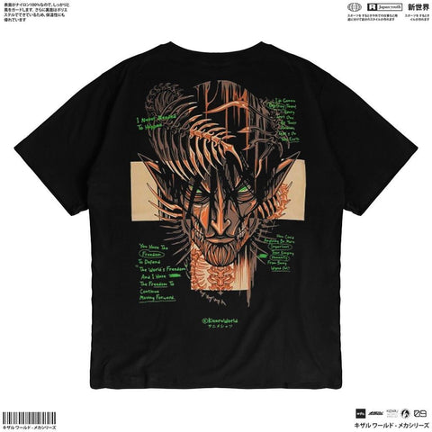 Attack on Titan Eren Rumbling T - Shirt - Japan Anime Short Sleeve - Zewearsy Attack on Titan Eren Rumbling T - Shirt - Japan Anime Short Sleeve - Zewearsy