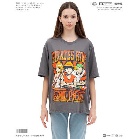 Japan Anime Short Sleeve T Shirt - Vintage Series One Piece PIRATES KING | Japan Apparel | Zewearsy Store Japan Anime Short Sleeve T Shirt - Vintage Series One Piece PIRATES KING | Japan Apparel | Zewearsy Store