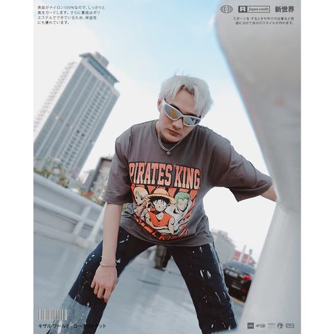 Japan Anime Short Sleeve T Shirt - Vintage Series One Piece PIRATES KING | Japan Apparel | Zewearsy Store Japan Anime Short Sleeve T Shirt - Vintage Series One Piece PIRATES KING | Japan Apparel | Zewearsy Store