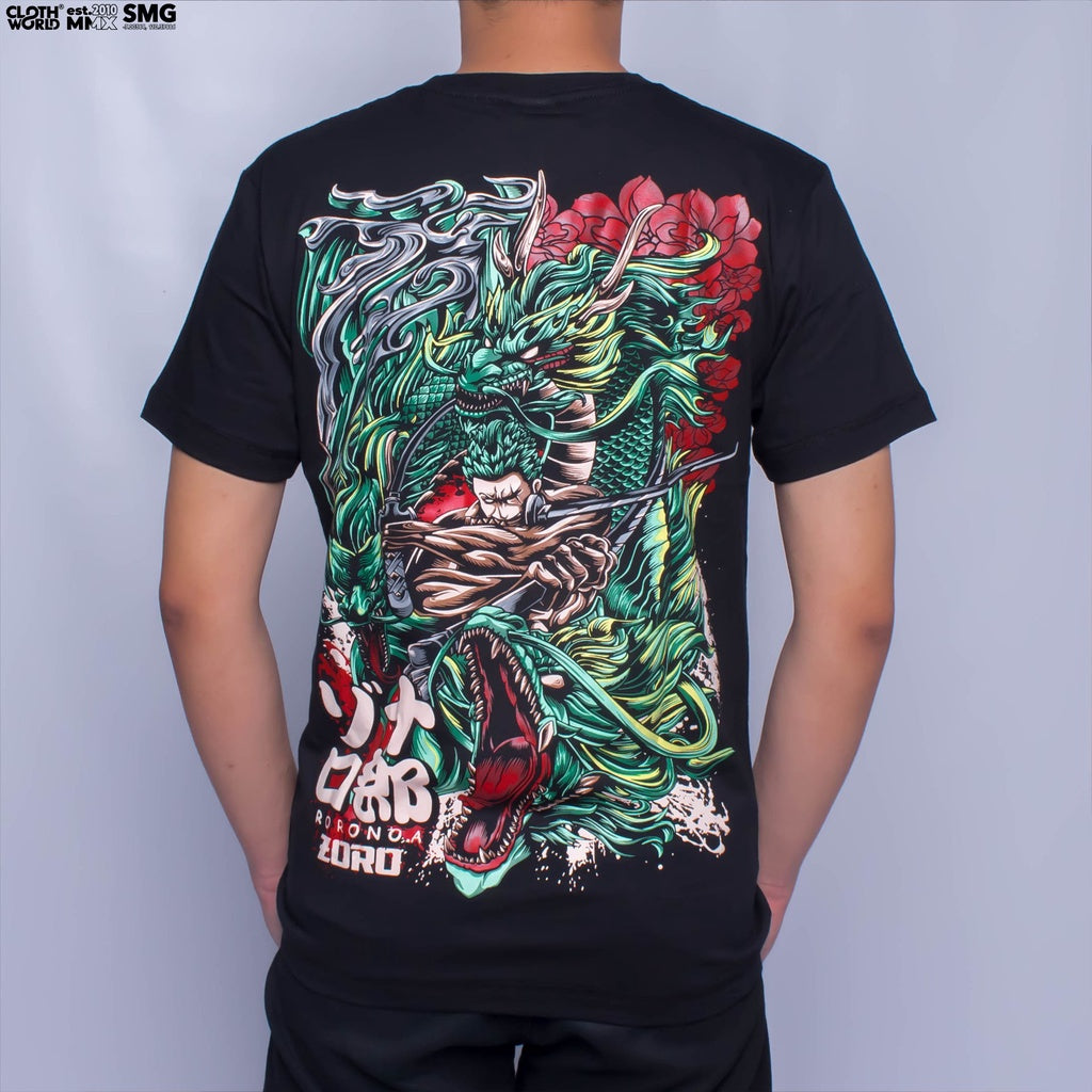 Roronoa Zoro Santoryu Dragon T-Shirt - One Piece Anime Clothing - Zewearsy