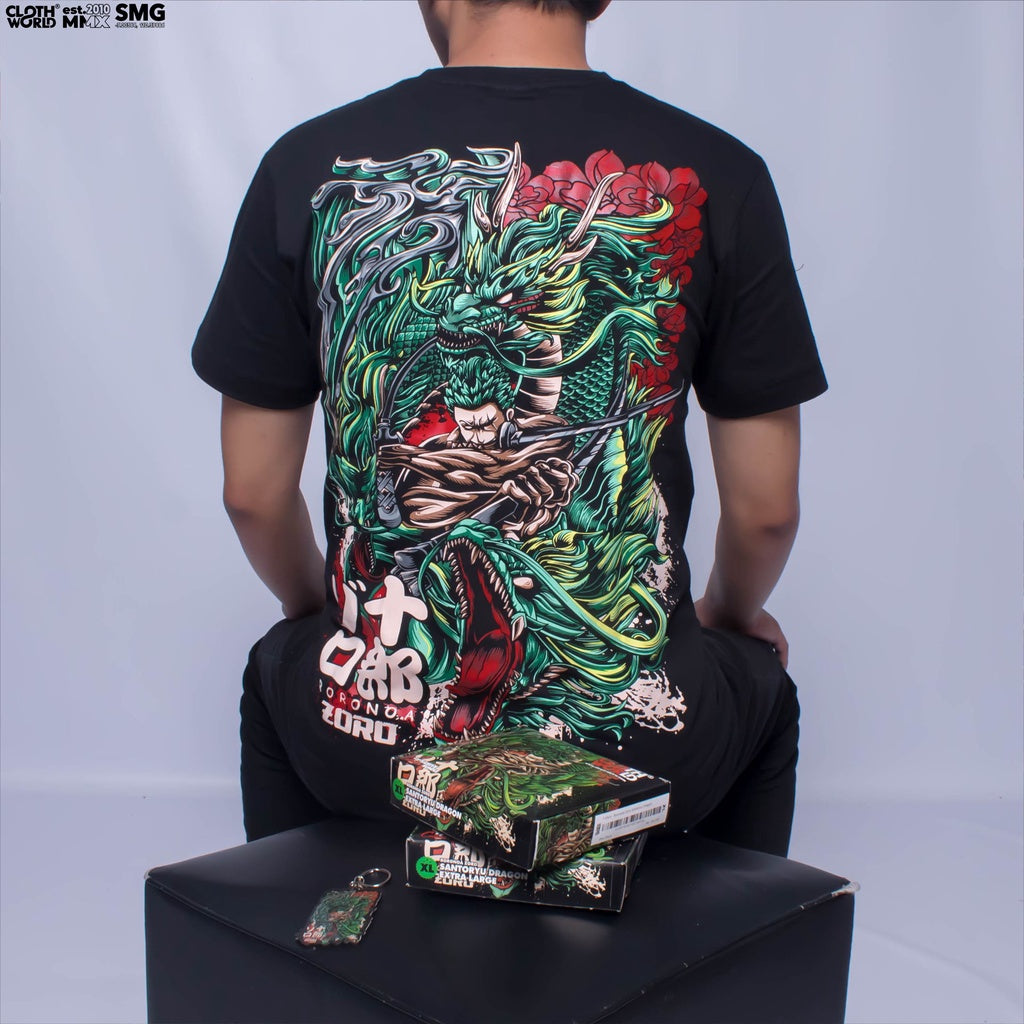 Roronoa Zoro Santoryu Dragon T-Shirt - One Piece Anime Clothing - Zewearsy