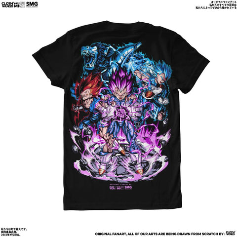 Vegeta The Strongest Forms T-Shirt - Super Saiyan Blue & Ultra Ego | Dragon Ball Anime Vegeta The Strongest Forms T-Shirt - Super Saiyan Blue & Ultra Ego | Dragon Ball Anime