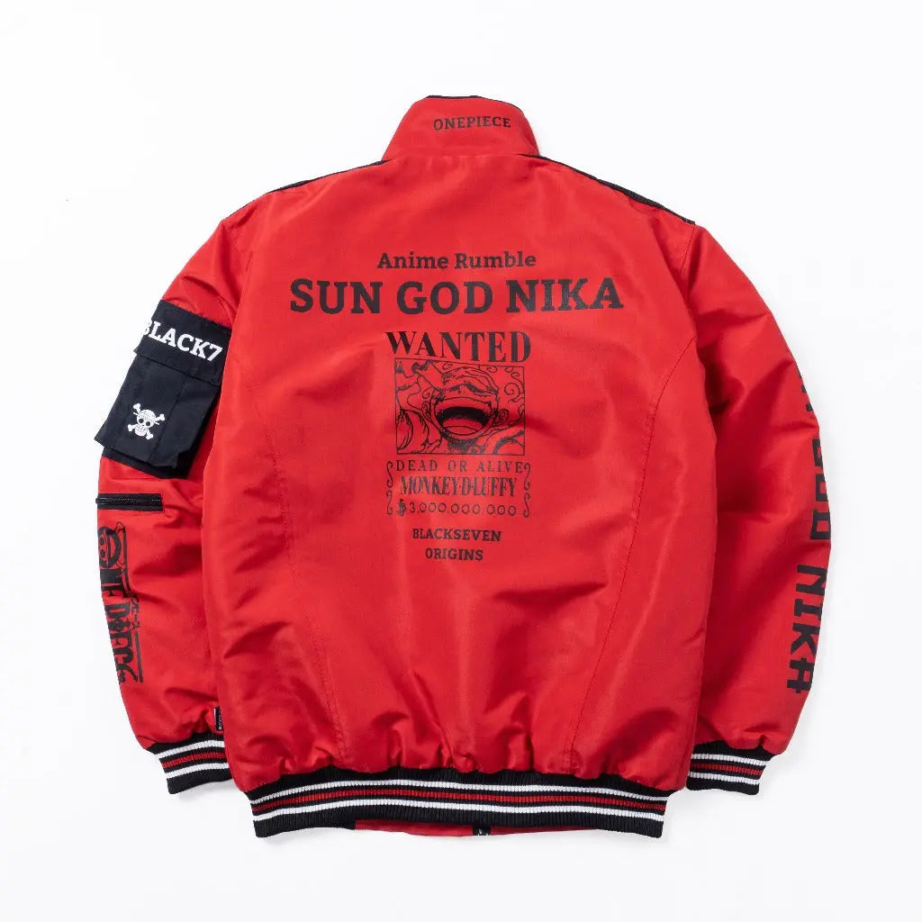 One Piece Gear 5 Cyberpunk Bomber Jacket - Japan Fashion - Zewearsy