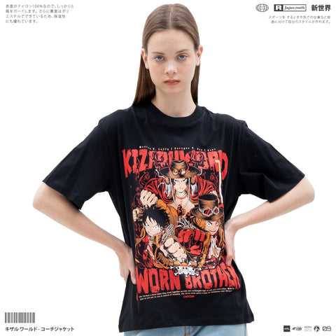 One Piece Ace Sabo Luffy T-Shirt - Japan Anime Short Sleeve One Piece Ace Sabo Luffy T-Shirt - Japan Anime Short Sleeve
