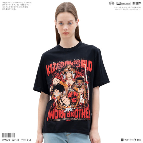 One Piece Ace Sabo Luffy T-Shirt - Japan Anime Short Sleeve One Piece Ace Sabo Luffy T-Shirt - Japan Anime Short Sleeve