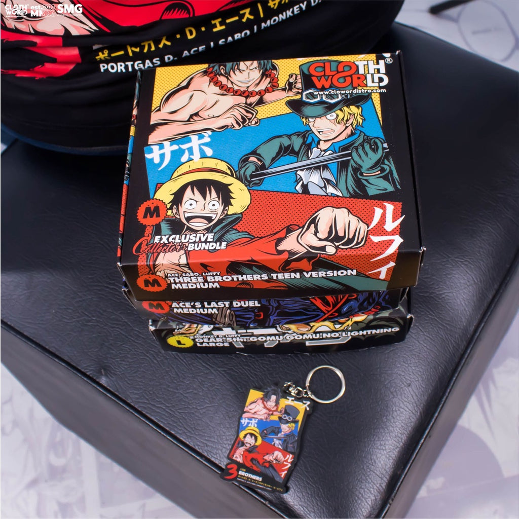 Three Brothers Teen Version T-Shirt - Luffy, Ace, Sabo | One Piece Anime - Zewearsy