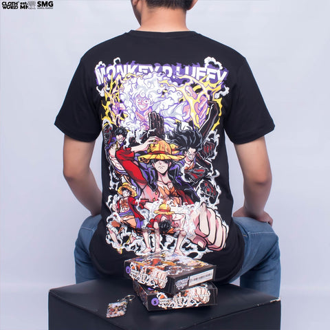 Monkey D. Luffy All Gear Forms T-Shirt - Boundman, Snakeman, Sun God Nika | One Piece Anime Monkey D. Luffy All Gear Forms T-Shirt - Boundman, Snakeman, Sun God Nika | One Piece Anime