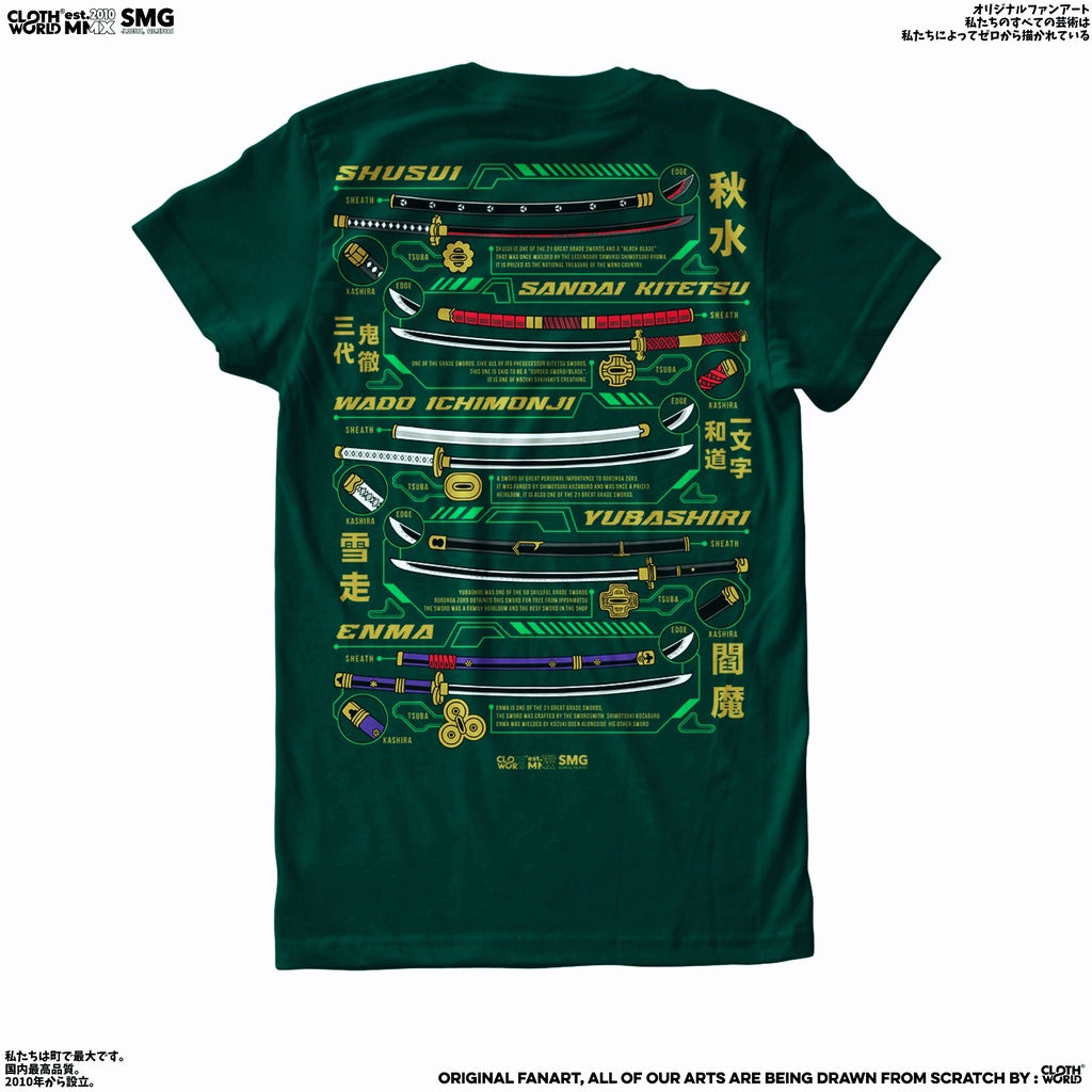Roronoa Zoro Katana Sword T-Shirt - Strawhat Pirates | One Piece Anime Cloth World