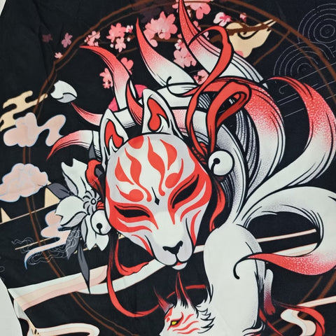 Kitsune Kimono Graphic Art Design - Unisex Japanese Apparel Kitsune Kimono Graphic Art Design - Unisex Japanese Apparel