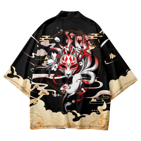 Kitsune Kimono Graphic Art Design - Unisex Japanese Apparel Kitsune Kimono Graphic Art Design - Unisex Japanese Apparel