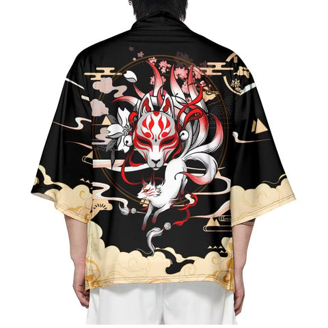 Kitsune Kimono Graphic Art Design - Unisex Japanese Apparel Kitsune Kimono Graphic Art Design - Unisex Japanese Apparel