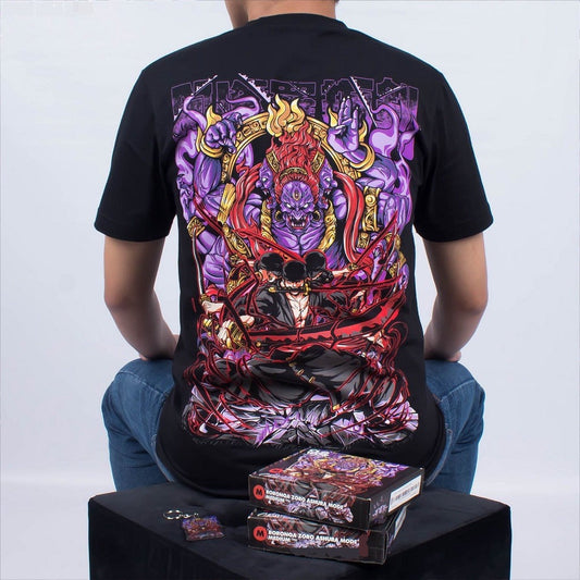 Roronoa Zoro Ashura Mode T-Shirt - Nine Swords Style Onigashima | One Piece Anime Streetwear - Zewearsy