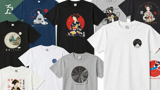Japanese t-shirt designs with bold graphics and illustrations.