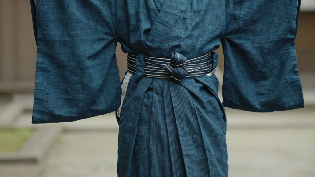 Traditional Japanese hakama trousers in indigo.