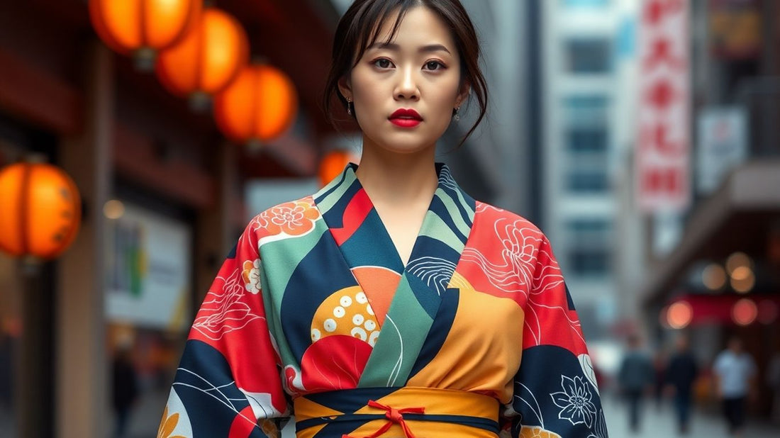 Modern Japanese woman in a stylish, contemporary kimono.