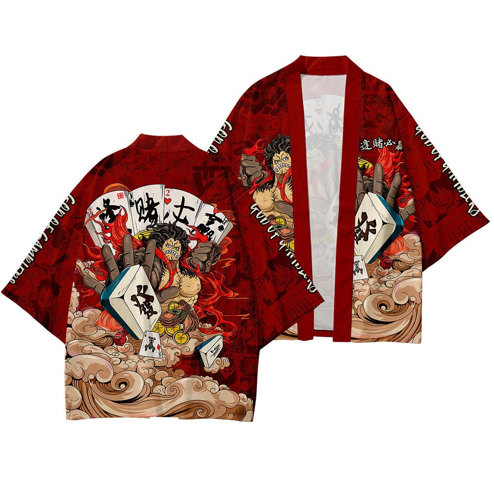 Japanese Anime One Piece Luffy Kimono Harajuku Streetwear Design | Japan Apparel