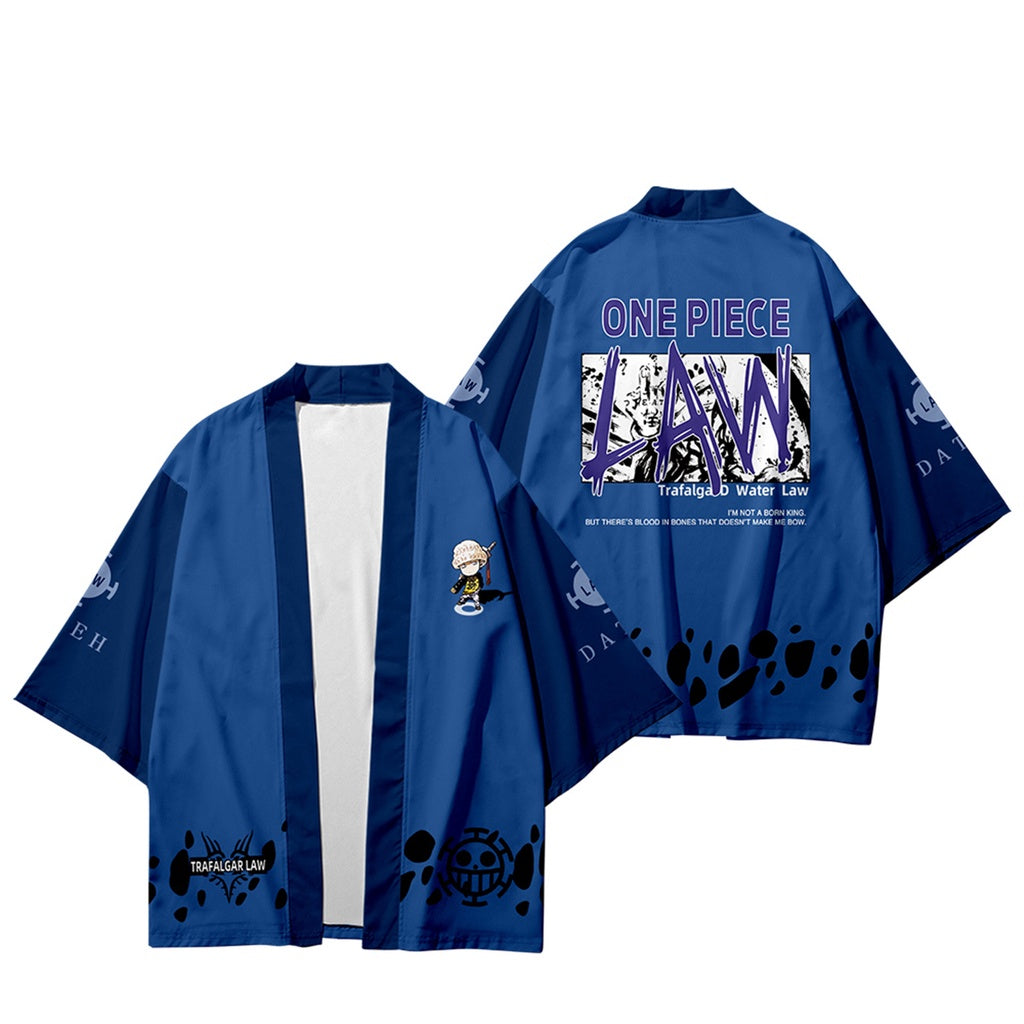 One piece Anime Kimono Streetwear - Blue Color Oversized - Blue One piece | Japan Fashion | Zewearsy Store