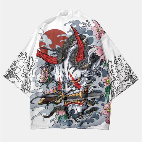 Demon Harajuku Kimono Cosplay Samurai Haori Obi Japanese Streetwear | Japan Apparel