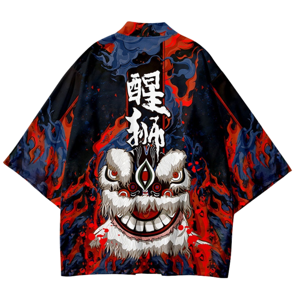 Lion Dance Art Kimono's Unisex | Japan Apparel